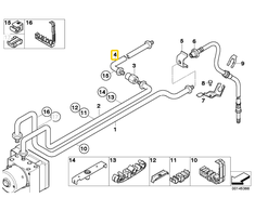 BMW E46 E60 E61 Kabrioletas Galinis ABS/ASC T stabdžių vamzdelis Originalus 34326766825