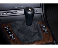 BMW E46 mechaninės pavarų dėžės juodas alcantara pavarų svirties apdangalas originalus