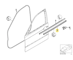 BMW E46 Vidinis Kairys Stiklo Kanalo Danga Originalus 51338194701