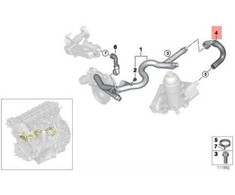 BMW E60 E60N E61 E61N Šildytuvo šilumokaičio grįžtamoji žarna Originali 11537788999