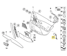 BMW E60 E61 Vidinės Durų Panelės Žymė Originalus 51417277737