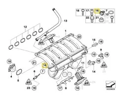 BMW E60N E61 E63 E64 E64 E90 įsiurbimo kolektoriaus vamzdžio spaustukas originalus 11617559690