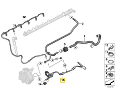 BMW E70 E71 degalų įpurškimo slėgio jutiklis originalus 13537806960