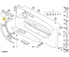 BMW E81 E87 LCI E82 E88 Kairysis Vairuotojo Garsiakalbio Dangtelis Originalus 51416975349