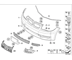 BMW E82 PDC jutiklio laikiklių rinkinys Originalus 51117209152