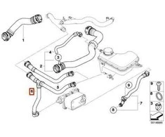 BMW E83 E83N X3 aušinimo skysčio žarna originali 17123449106