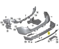 BMW E84 X1 M SPORT GALINIS BAMPEKAS DIFUZORIUS SU VIENU IŠMETIMU ORIGINALUS 8038993
