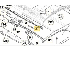 BMW E88 F12 alkūninio mechanizmo avarinis veikimas Originalus 54347208264