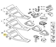 BMW E90 E91 šlifuoto aliuminio interjero apdaila originali 51169145143