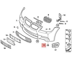 BMW E90 E92 E93 Priekinių PDC jutiklio laikiklių rinkinys Originalus 51110432249