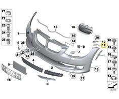 BMW E92 E93 priekinio bamperio įdėklas kairėje pusėje originalus 51117227897