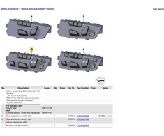 BMW elektrinis sėdynių jungiklis dešinėje 61319364978 Originalus
