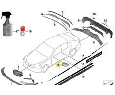 BMW G30 G31 G32 Išorinis Veidrodis Dėžutės Kapsulė Kairė Originalus 51162466669