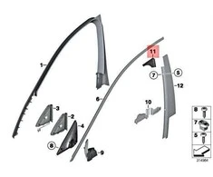 BMW Sandarinimas B Stulpelis Virsutinis Kairysis 7 F01 F02 F04 Originalus 51337248687