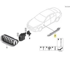 BMW F06 F12 F13 6 Dešinės Pusės Priekinis Grotelis Originalus 51137370398