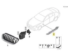 BMW F06 F12 F13 6 Dešinės Pusės Priekinis Grotelis Originalus 51137370398