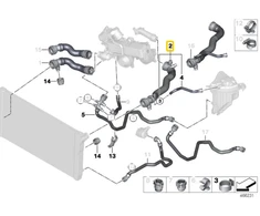BMW F07 F10 F11 F01 Vėsinimo Šlaunis Originalus 17127800099