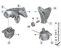 Bmw Variklio Laikiklis 5 F10 F11 7 F01 Originalus 22116786528