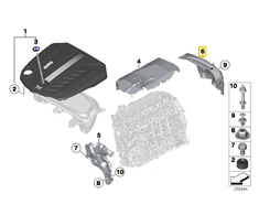 BMW F07 F10 F11 galinis akustinis dangtelis originalus 11147823218