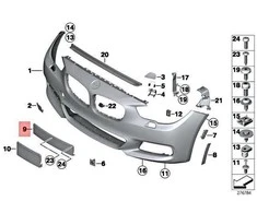 BMW F07 valstybinio numerio ženklo pagrindas originalus 51118055645