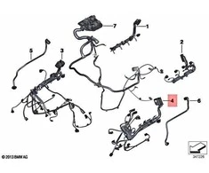 Bmw F10 F06 F12 F13 Variklio Jutiklio Modulio Laidininkas Originalus 12517849429