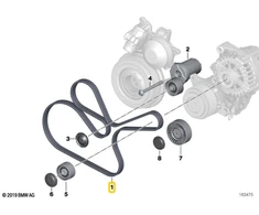 Bmw F10 F11 5 Serija Ribinis V Juosta Originalus 11288477788