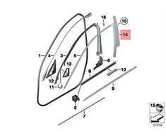 BMW F10 F11 Dangtis B Stulpelio Durų Priekinė Dešinė 2010-2017 Originalus 51335A56DF4