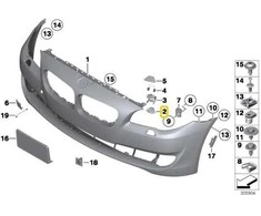 BMW F10 F11 Kairysis Blindverschluss links Originalus 51117207149