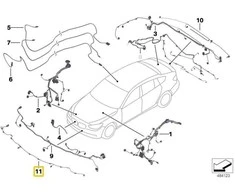 BMW F10 F11 LCI Priekiniai PDC Parkavimo Jutiklių Laidų Rinkinys 9286479 Originalus