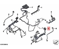 Bmw F10 F12 F13 Variklio Jutiklio Modulio Laidu Rinkinys Originalus 12517857116
