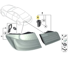 Bmw F10 Galinio Šviesos Lektuvas Kertinis Kairys Originalus 63217344645