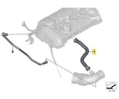 BMW F20 cilindrų galvutės ventiliacijos žarnelė Originali 11157608144