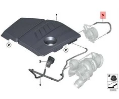 BMW F20 F20N F21 F30 turbokompresoriaus vakuumo valdymo vamzdelis originalus 11657608121