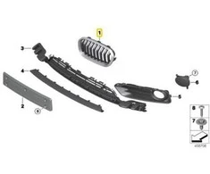 BMW F20 F21 Dešinės Pusės Grilė 2014 2018 Originalus 51137383770