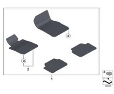 Bmw F20 F21 F22 F23 Fussmatte Velours Fahrerseite Originalus 51477294075