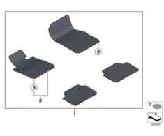 Bmw F20 F21 F22 F23 Fussmatte Velours Fahrerseite Originalus 51477294075