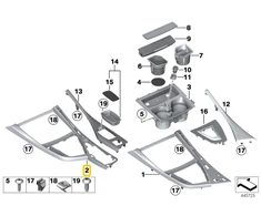 Bmw F20 F21 F22 Vidurinės Konsolės Priekinis Apdangalas Originalus 51169236265