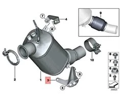 BMW F20 F21 F30 F31 Kataliojo Konverterio Laikiklis Originalus 18208572331
