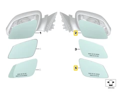 BMW F20 F21 F30 Šiluminis Plačiasžiūris Kairysis Veidrodis Originalus 51167405762