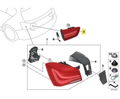 Bmw F20 F21 Galinio Šviesos Kairės Šoninės Dėžės Apsvietimas Originalus 63217456503