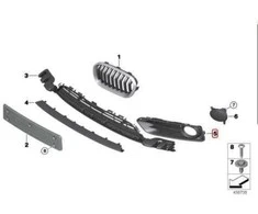 BMW F20 F21 Iš Dalies Uždarytas Grilis Originalus 51117443807
