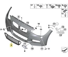 Bmw F20 F21 Lci Centro Žemutinė Grilis Originalus 51118061306