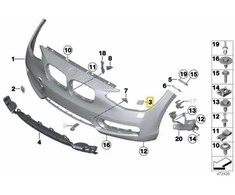 Bmw F20 F21 LCI Dešinysis Švieslentės Valytuvo Dangtelis Originalus 51117429724