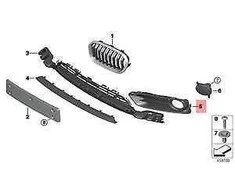 BMW F20 F21 LCI priekinio rūko žibinto apvado grotelės kairėje originalios 51117371665