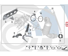 BMW F20 F21 Turbopompės Išmetimo Vamzdžių Montavimo Rinkinys Originalus 11655A43C13