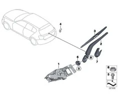 BMW F20 F21 valytuvų rankenos dangtelis originalus 61617274157