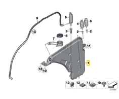 BMW F20 F21 Variklio Skalbimo Skysčių Bakas Originalus 61667241676
