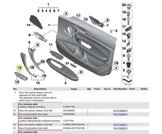 BMW F20 F30 F31 F31 F34 F36 LHD LANGŲ MAITINIMO JUNGIKLIO DANGTELIS KAIRĖJE N/S 51417403892 ORIGINALUS