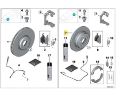 BMW F20 F30 F32 Ventiliuotas Stabdžių Diskas Originalus 34216792227