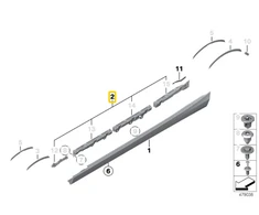 Bmw F21 F22 Dešinės Palaikymo Juostelės Originalus 51777349086